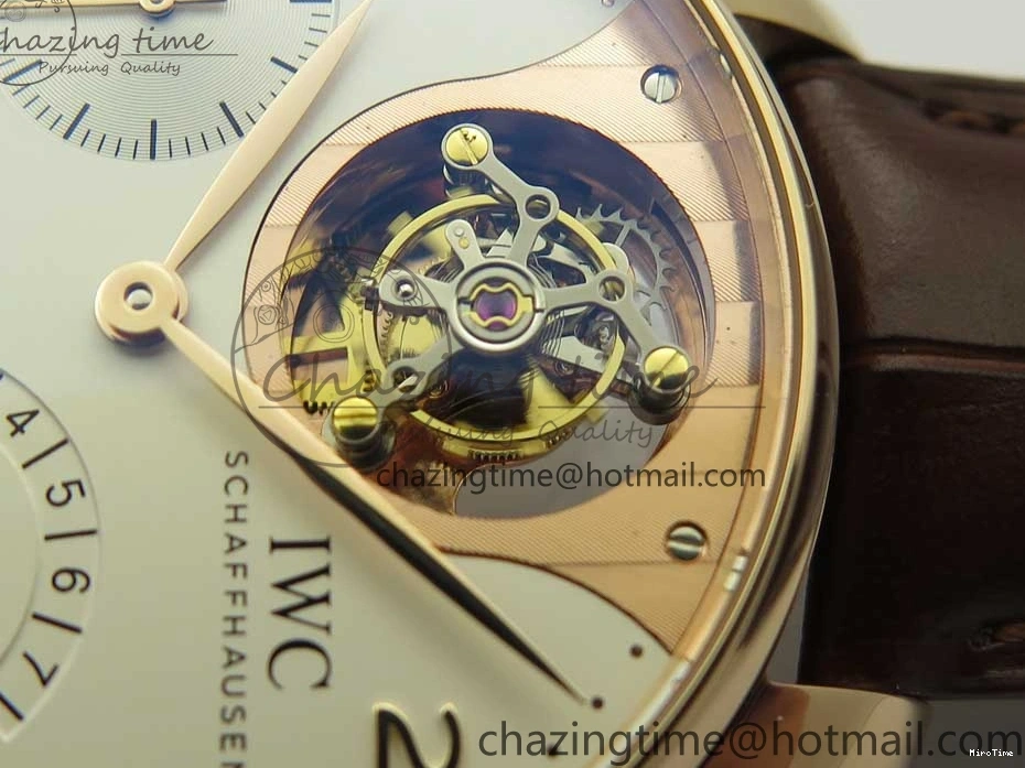 MIROTIME 0217 Portuguese Tourbillon IW5046 RG ZF Best Edition White Dial on Brown Leather Strap UrbanStyle 7144
